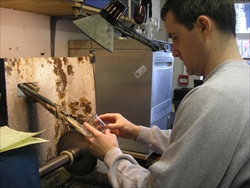 Hand Cut glass and crystal is completed on the premises by Kevin Bond of City of Derry Crystal 