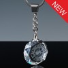 Optical Crystal Gift Round Keyring, Single, Blue Boxed